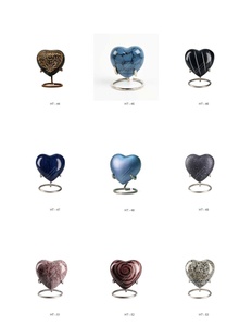 Urne funéraire en forme de cœur avec support, finition antique, design personnalisable, urnes commémoratives pour adultes, pour cendres, fournitures funéraires, idée cadeau - Product Image 4
