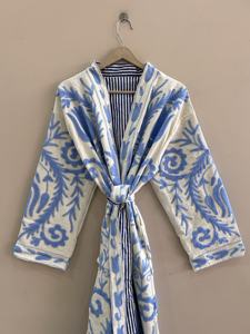 Veste longue légère pour femme, style bohème, en coton indien tissé, brodée à la main, motif Suzani, vente en gros - Product Image 3