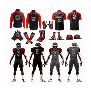 Ensemble d'uniformes de football américain personnalisés pour hommes : maillots, sweats à capuche, polos, casquettes, chaussettes, manchons de bras - Product Image 1
