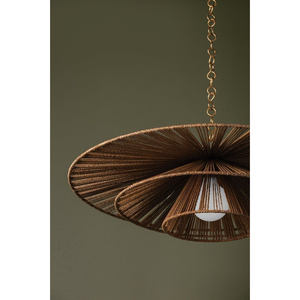 Lustre suspendu en corde de jute tressée à la main, style bohème moderne, en rotin, Wabi-Sabi, pour îlot de cuisine et salle à manger - Product Image 6