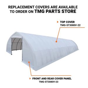 TMG ST3080V Telo di Copertura in PVC Resistente da 30FT X 80FT (17 oz) con Porte Passanti per Capanno Attrezzi, Palestra o Negozio - Product Image 5