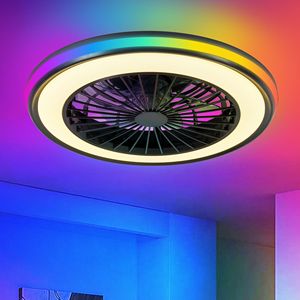 Ventilatore da Soffitto LED RGB Moderno con Luce Infinitamente Dimmerabile per Soggiorno, Camera da Letto, Ufficio 3000-4500 - Product Image 2