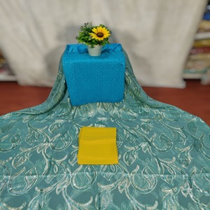 Dirac Somalí de Lujo, Última Moda, de la Mejor Calidad, con Intrincado Trabajo de Brillo Plateado Exclusivo, Tela de Chifón para Bodas - Product Image 1