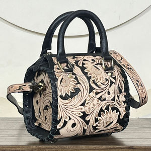 Bolsos de Viaje de Cuero Vacuno Genuino Hechos a Mano de Primera Calidad 2026, Bolsos Cruzados con Diseño Floral Western para Mujer - Product Image 4