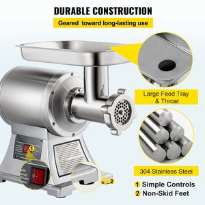 Tritacarne Commerciale in Acciaio Inox da 450 libbre con Lama e Piastra, Insaccatrice per Salsicce, Conforme FDA - Product Image 4