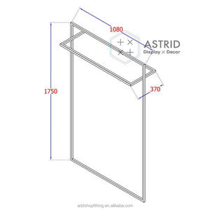 Custom Size Black Metal Freestanding Clothing Display <b>Rack</b> Scratch Protection Antique Style for 1 <b>Shelf</b> Easy Assembly Store - Product Image 4