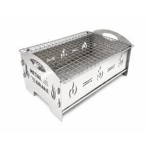 Parrilla de Carbón de Acero Inoxidable Metal Drake con Encendido Automático, Rejilla Antiadherente Duradera, Portátil para Exteriores, Camping, Jardín y Barbacoa - Product Image 4
