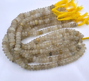 Perles rondes lisses en rutile doré naturel, prix de gros, pierres précieuses, taille 8 mm, longueur 13 pouces, pour la création de bijoux - Product Image 3