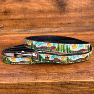 Luxury Cowhide <b>Leather</b> Dog Harness Durable Hand <b>Tooled</b> Heavy Duty Walking Training Leash for Medium to Large Dogs Pet Supplies - Product Image 3