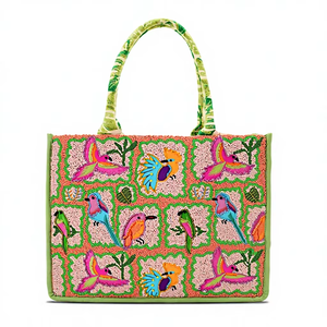 Bolso de Hombro Tipo Clutch con Cuentas, Estilo Bohemio, Diseño Indio, para Mujer, Hecho a Mano, de Lona, para Uso Diario, Viajes y Salidas Nocturnas - Product Image 1