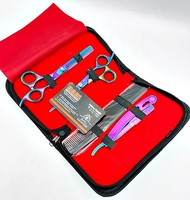 Kit de ciseaux de coiffeur multicolores pour couper et amincir l'ensemble de ciseaux de coiffeur avec rasoir et peigne outils de coiffeur personnalisés