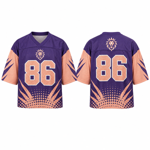 เสื้ออเมริกันฟุตบอลขนาดใหญ่พิเศษ 100% โพลีเอสเตอร์ ทรงหลวม ดูแลง่าย เย็บอย่างทนทาน โลโก้สั่งทำได้ แฟชั่นสำหรับแฟนๆ ออกแบบโดยผู้เชี่ยวชาญด้านการจัดหาสินค้า - Product Image 1