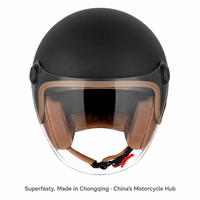 Casque de moto demi-face de haute qualité pour adolescents avec double visière en ABS, réglable pour la conduite urbaine, utilisable en toutes saisons