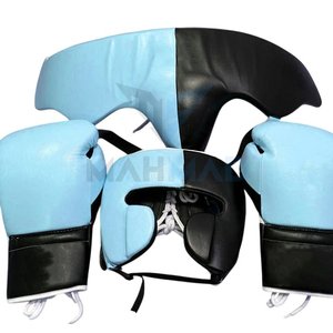 Nuevo kit de sparring personalizado, fabricado en fábrica, último modelo, guantes de boxeo de cuero profesionales, protector inguinal y protector de cabeza. - Product Image 1