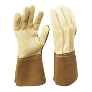 Gants de soudeur en cuir pleine fleur de qualité supérieure, réfléchissants, ignifuges, pour la construction et la lutte contre les incendies - Product Image 1
