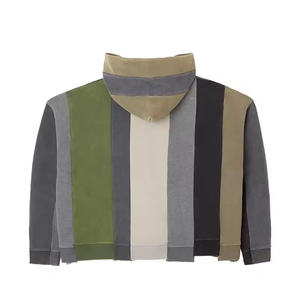 Men's Winter Acid Washed Embroidered Custom Printed Zipper-Up Fleece Hoodie 100% Cotton <b>Retro</b> Style - Product Image 2