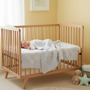 Couverture tricotée écologique pour lit plat pour enfants |   Couverture bébé 100% coton doux 70x100 cm |   Léger et confortable pour toutes les saisons - Product Image 6