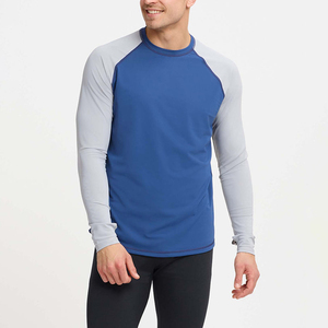 Haut de sport pour homme à manches longues, compression, bicolore, manches raglan, avec trous pour les pouces - Product Image 4