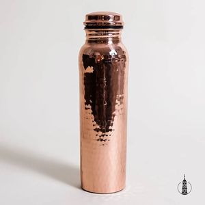 Botella de Agua Portátil de Cobre Ecológica, Diseño Clásico Personalizable, con Tapa para Uso en Exteriores - Product Image 1