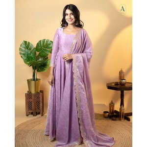 Vestido de paraguas de lujo de diseñador Dupatta y parte inferior para elegantes vestidos de noche de fiesta - Product Image 2