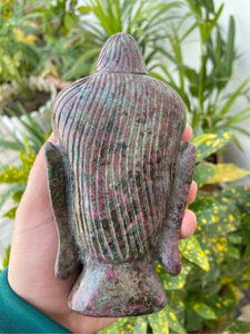 Cabeza de Buda Tallada a Mano en Rubí y Cianita, Forma Libre, Piedra Preciosa Natural, Estatua de Meditación, Feng Shui, Arte Religioso Coleccionable, Espiritual - Product Image 4
