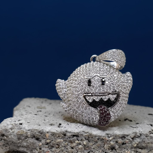 Pendentif Smiley en Argent Sterling 925 avec Moissanite Diamant VVS Taille Ronde Brillante, Bijou Hip Hop Iced Out Fait Main - Product Image 5