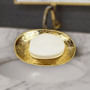 Traditional Brass Bathroom Soap Organizer <b>Wall</b> Mounted Soap Storage Tray for Luxury Washroom Decoration - Product Image 6