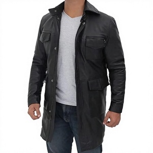 Blouson Racer en Cuir Véritable et Toile, Motif Frontal, Imperméable et Coupe-Vent, Fabriqué en Inde, Tendance Hiver, Décontracté, Unisexe, Vente Chaude - Product Image 6