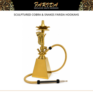 Chicha Farida de Luxe de Qualité Supérieure, Design Attrayant, en Laiton Massif Sculpté Cobra et Serpents, Chichas de Table Farida - Product Image 2