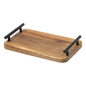 Plateau rectangulaire en bois de qualité supérieure avec finition lisse, plateau de service multifonctionnel pour la cuisine, pour aliments, boissons, fruits, collations et plus encore - Product Image 2