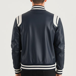 Veste universitaire en cuir 100% véritable, épaisse, à prix abordable, avec logo brodé personnalisé, pour le baseball et le collège, vente en gros - Product Image 6