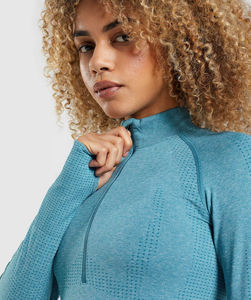 Ladies Lightweight Seamless Breathable Cropped Yoga <b>Jacket</b> Full Zip Stand Collar Thumbholes Quick Dry <b>Workout</b> Four-Way Front - Product Image 4