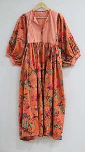 Vestido Midi de Algodón con Estampado Artesanal: Estilo Bohemio Kyra, Vestido para Primavera - Product Image 6