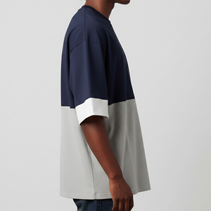 Camisetas Casuales al por Mayor para Hombre, 100% Algodón, Corte Holgado, con Logotipo Impreso Digital Personalizado, Color Sólido, Tejido Jersey Transpirable - Product Image 3