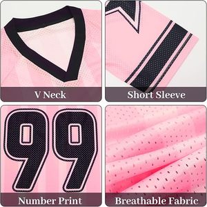 เสื้อเจอร์ซีย์ผู้ชายลายกราฟิก Y2K คอกว้างทรงหลวมสไตล์สตรีทแวร์ เสื้อยืดโอเวอร์ไซส์ตัวเลข เสื้อท็อปส์ฤดูร้อน - Product Image 5