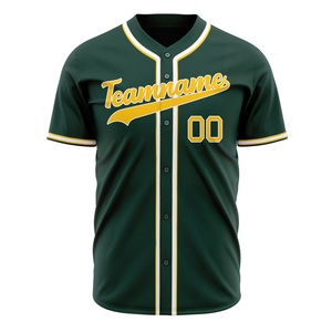 Camiseta de Béisbol Verde Personalizada para Hombre, Manga Corta, con Botones, Nombre del Equipo 00, Impresión, Poliéster que Absorbe la Humedad, Corte Regular para Adultos - Product Image 4