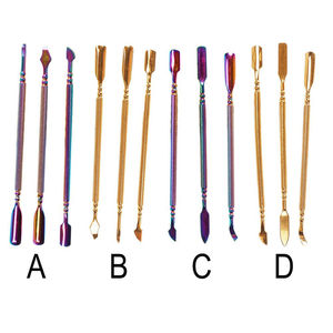Juego de 3 Empujadores de Cutículas Dorados de Acero Inoxidable, Profesional, de Lujo, para Remover Piel Muerta, Cuchillo, Cuchara, Kit de Manicura al por Mayor - Product Image 3