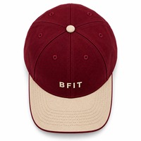 Casquette de baseball unisexe Bfit, 6 panneaux, ajustée, bordeaux beige, lettres brodées, décontractée, pour l'extérieur, casquette polo adulte