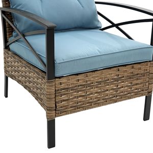4-Piece <b>Patio</b> <b>Sectional</b> <b>Sofa</b> <b>Set</b> Low <b>Dining</b> & Conversation Outdoor Garden Furniture Cushions KD Rattan Wicker Corner <b>Sofa</b> Design - Product Image 6