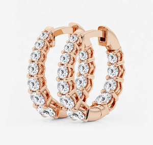 <b>Hoops</b> Earrings Diamond Earrings Gold and <b>Silver</b> Earrings Natural and Lab Grown Diamonds Earrings <b>Hoops</b> Fine Jewelry for Women - Product Image 5