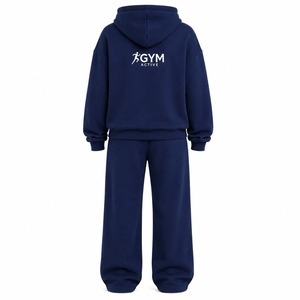 Womens Regular Fit Hoodie & <b>Wide</b> <b>Leg</b> <b>Jogger</b> Tracksuit Set | Casual Gym Activewear Polyester/Cotton Fleece - Product Image 6