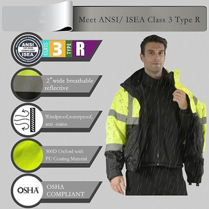 High Quality Winter Safety Jacket Insulated Construction Workwear Professional Supplier - Product Image 4