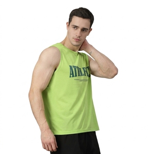 Débardeur vert sans manches pour homme, col rond, 100 % coton, uni, respirant, style streetwear, décontracté, sportswear, 180g - Product Image 2