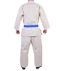 Uniforme de Karate para Hombre, 100% Algodón, Transpirable, Blanco con Cinturón Azul, Talla Adulto, Corte Regular, Ropa de Artes Marciales - Product Image 4