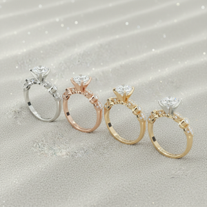 Bague de fiançailles vintage Stonewels Antique Bezel Pav plaquée or |   pour diamant cultivé en laboratoire certifié |   Monture de luxe sertie de milgrains - Product Image 3