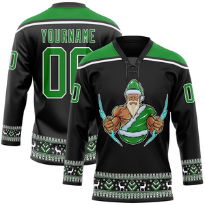 Customized Wholesale 100% Polyester Twill Embroidery Eco-Friendly Quick Dry Hockey Uniform Canadian Toronto Blue Red Ice Hockey - Product Image 2