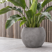 Lot de 4 Pots Sphériques Décoratifs Gris Cendre Mat en Fibre de Verre pour Location d'Événements, Présentoir Floral Léger pour Mariages