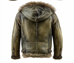 เสื้อแจ็คเก็ตหนังขนสัตว์คุณภาพสูงสำหรับผู้ชาย - Product Image 2