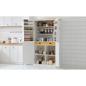 TOPMAX Armadio Dispensa da Cucina Autoportante Alto 40.2x20x71.3 pollici, Grande Contenitore con 2 Cassetti per Alimenti - Product Image 2