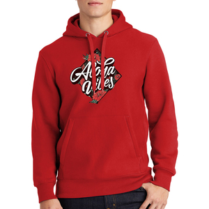 เสื้อฮู้ดสีแดง Aloha Vines ลายดอกไม้ พิมพ์ลายลำลองสำหรับผู้ชาย ดีไซน์โลโก้ด้านหน้า ทรงปกติ ผ้าฝ้ายถัก ใส่ได้ในฤดูใบไม้ร่วง - Product Image 1